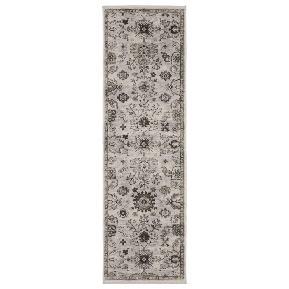 Chamberlain CH06B Ivory/ Grey Indoor Area Rug - 2'3