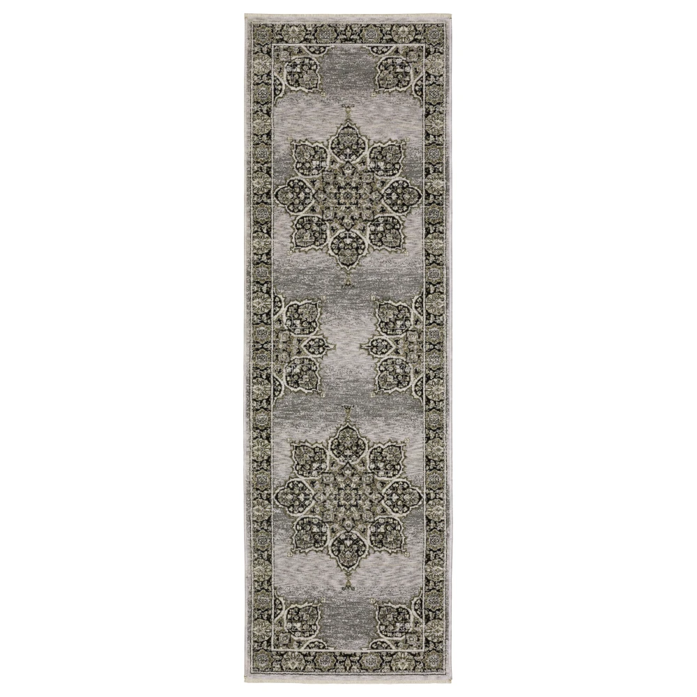 Chamberlain CH11L Grey/ Black Indoor Area Rug - 2'3