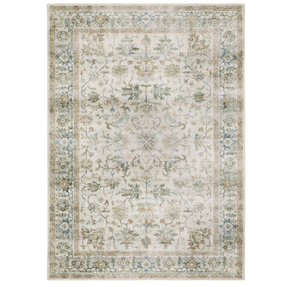 Charleston CHA10 Grey/ Multi Indoor Area Rug - 5' x 7'