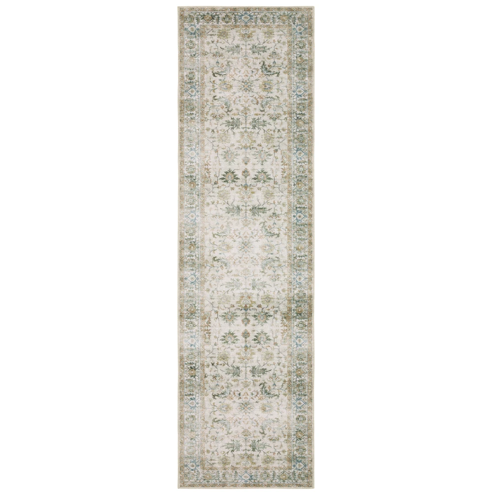 Charleston CHA10 Grey/ Multi Indoor Area Rug - 2' x 8'