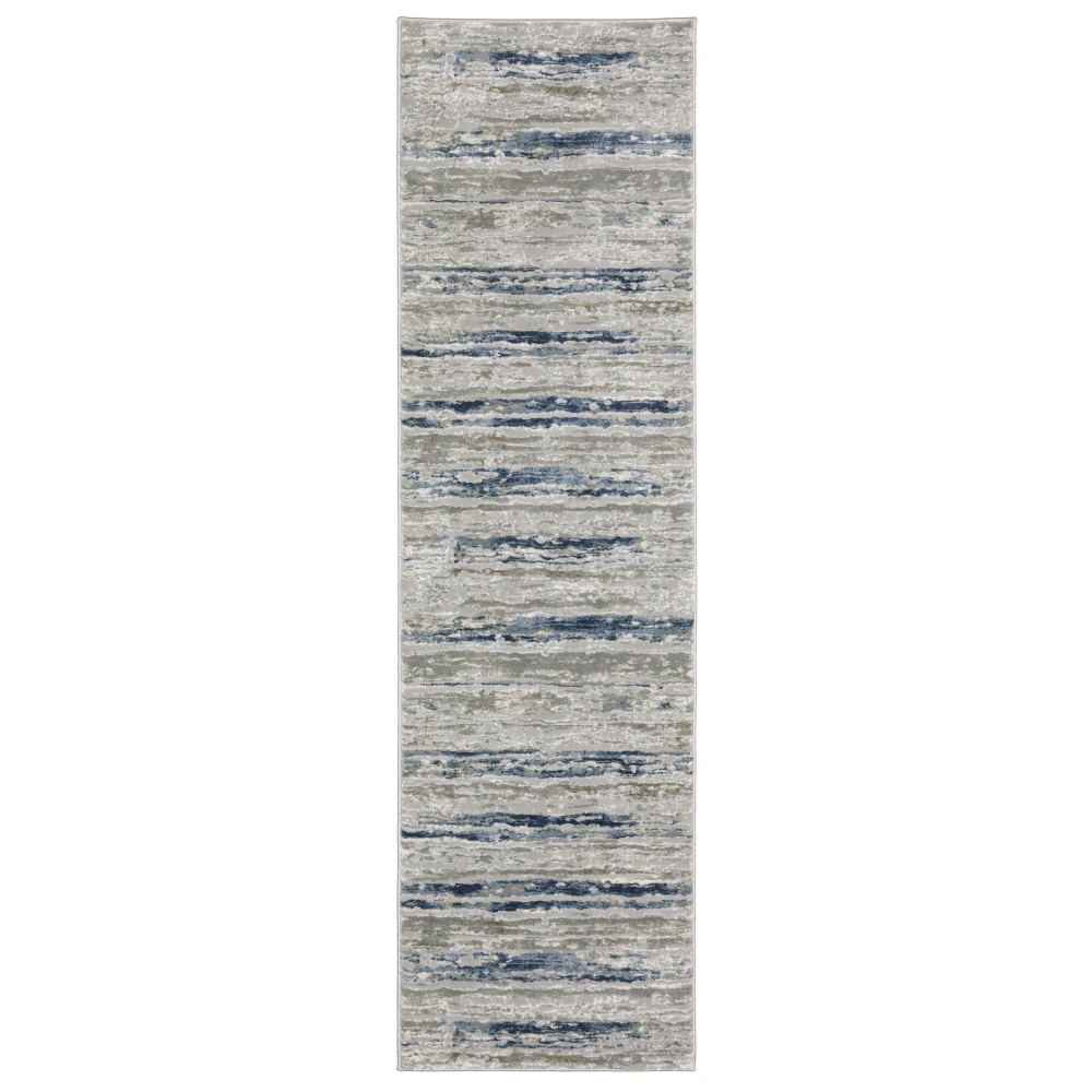 Easton 012E3 Grey/ Blue Indoor Area Rug - 2'3