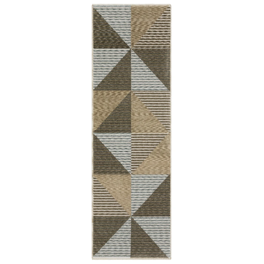 Echo ECH04 Beige/ Grey Indoor Area Rug - 2'3