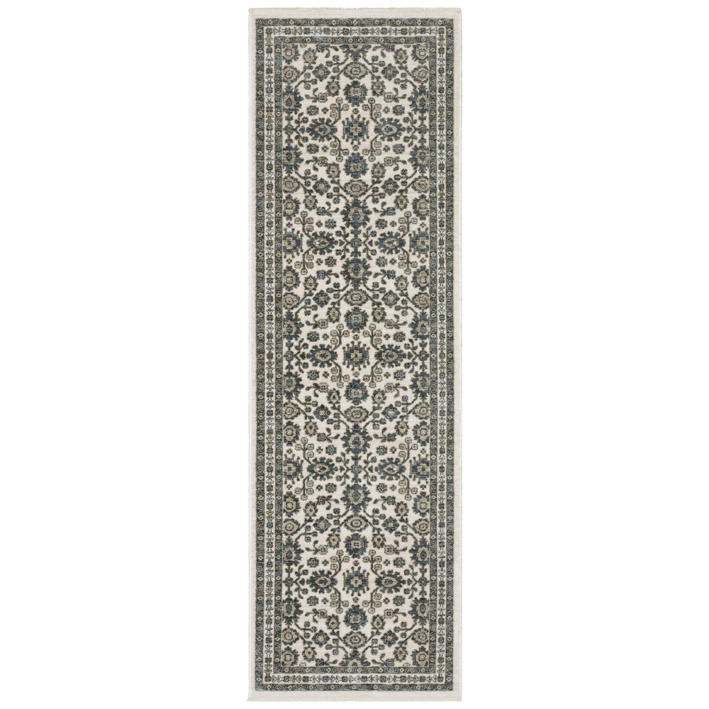 Echo ECH06 Ivory/ Blue Indoor Area Rug - 2'3