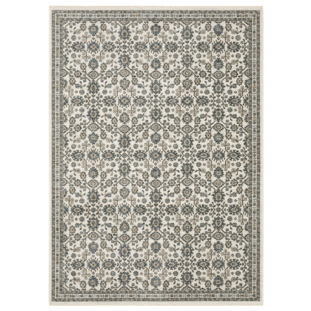 Echo ECH06 Ivory/ Blue Indoor Area Rug - 3'3