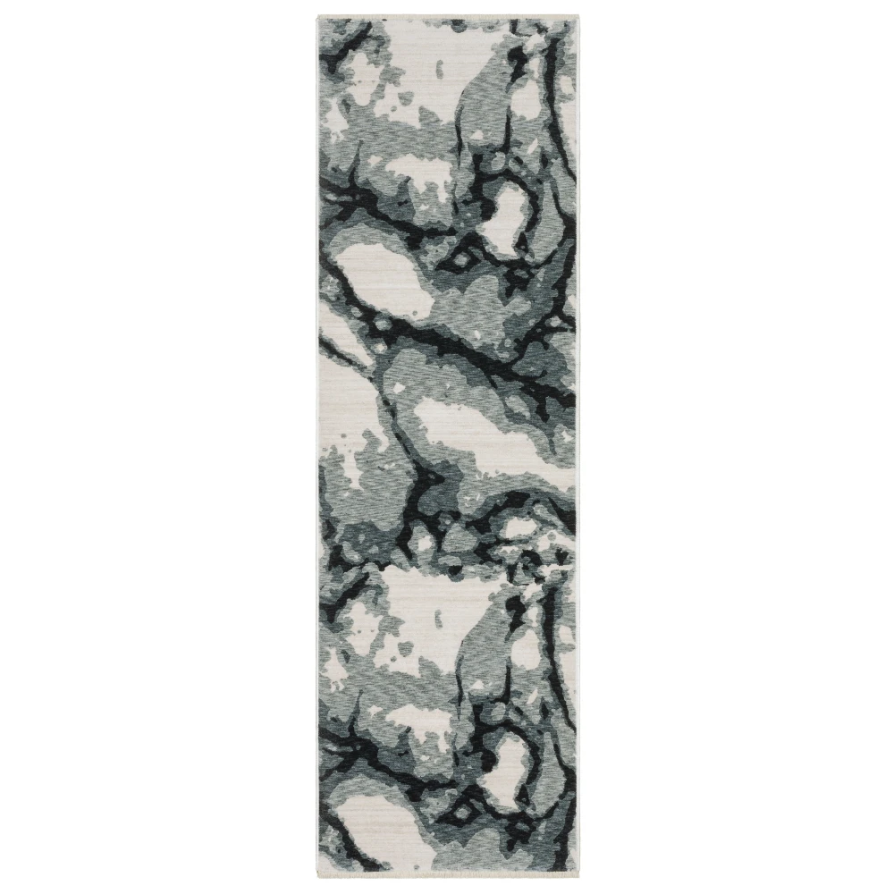 Echo ECH08 Blue/ Ivory Indoor Area Rug - 2'3