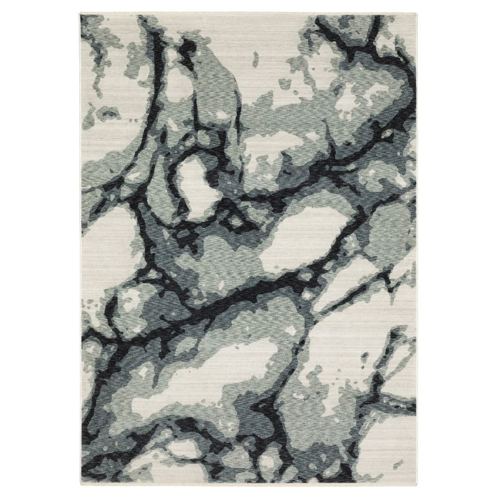 Echo ECH08 Blue/ Ivory Indoor Area Rug - 5'3