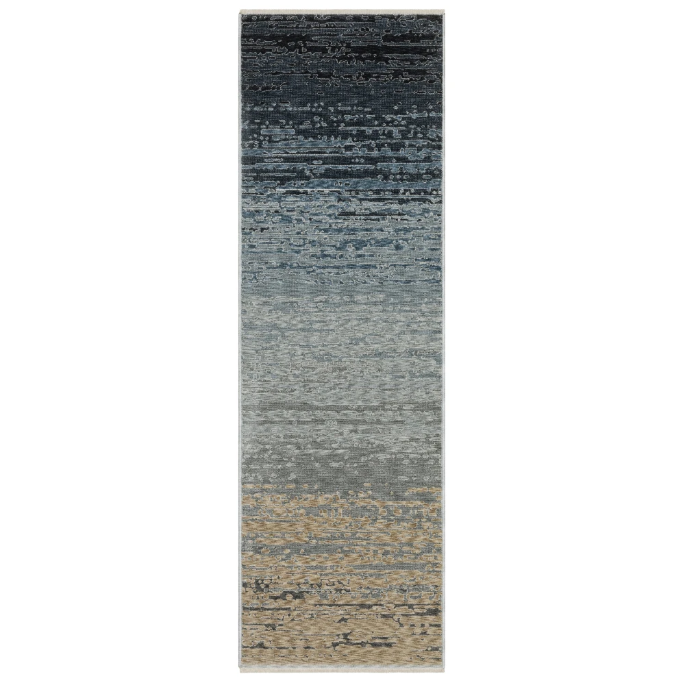 Echo ECH09 Blue/ Beige Indoor Area Rug - 2'3