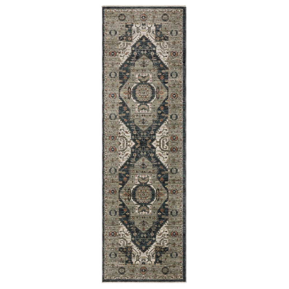 Eliana ELI07 Blue/ Grey Indoor Area Rug - 2'3
