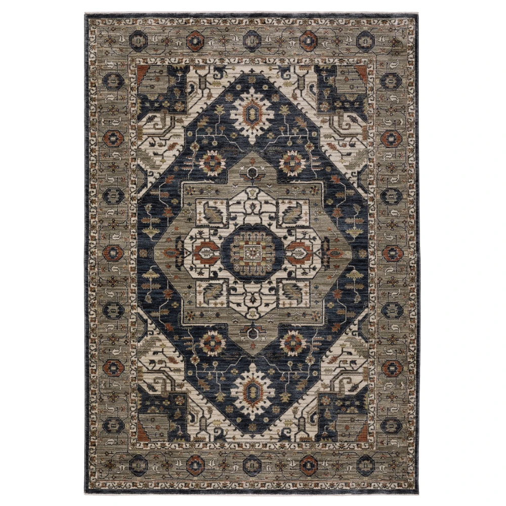 Eliana ELI07 Blue/ Grey Indoor Area Rug - 5'3