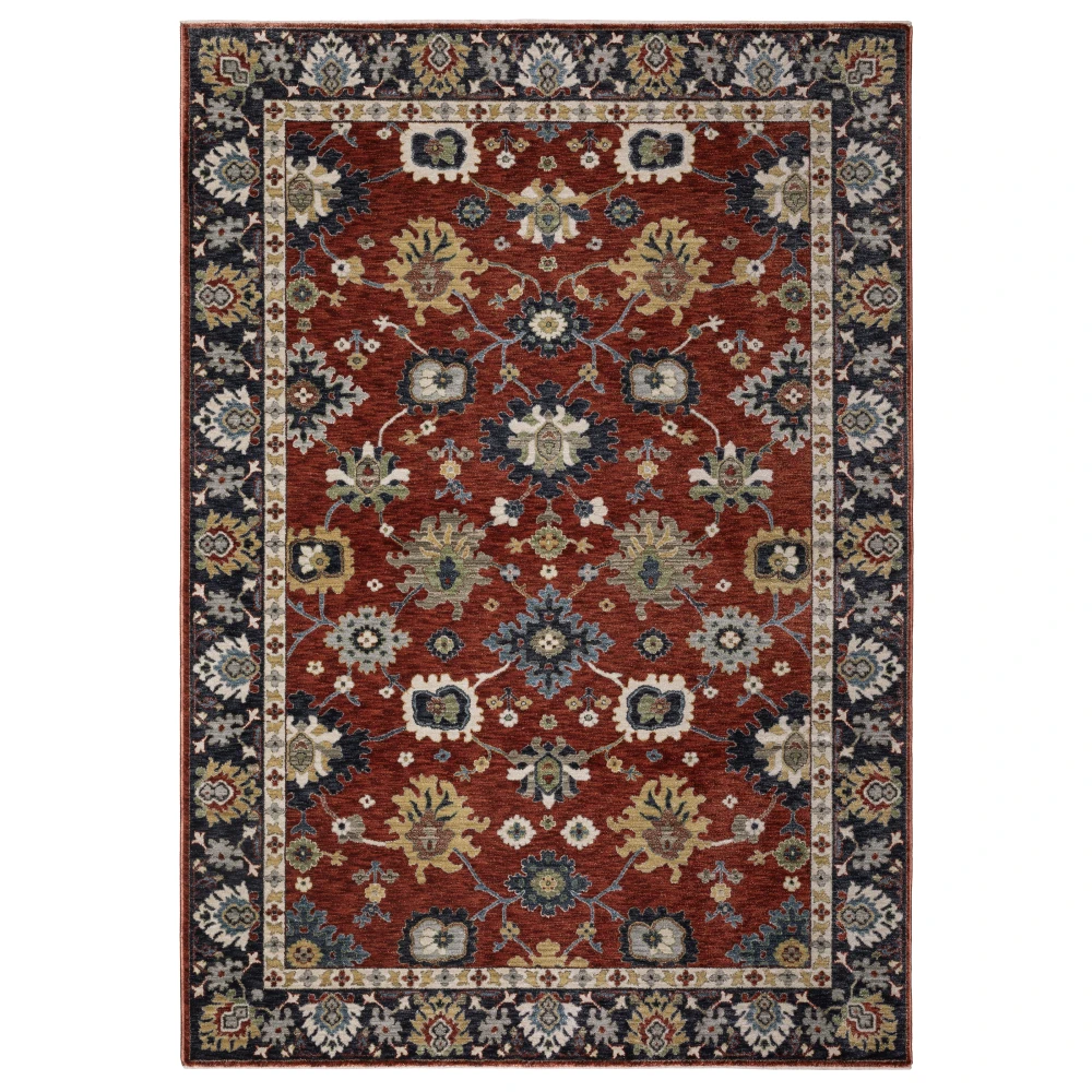 Eliana ELI12 Rust Red/ Blue Indoor Area Rug - 3'3
