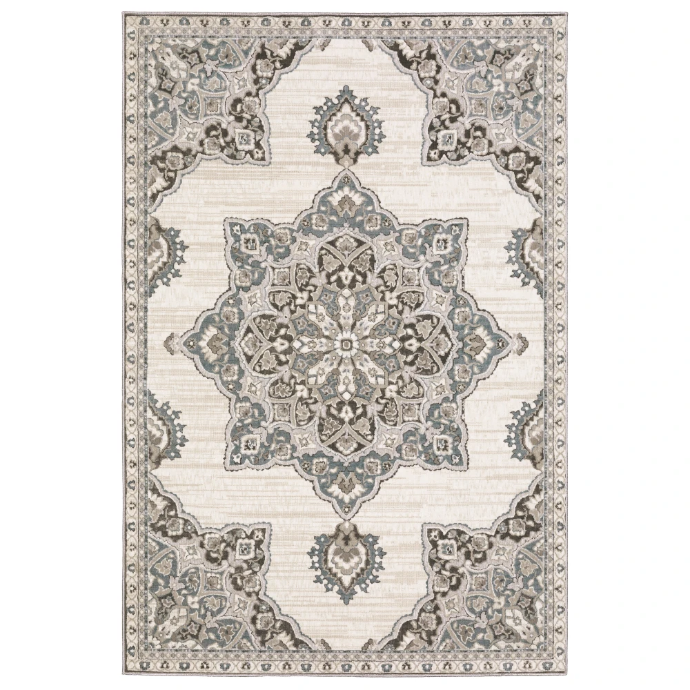 Ellington ELL01 Grey/ Blue Indoor Area Rug - 5'3