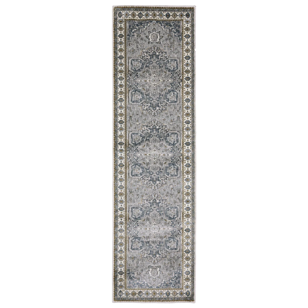 Ellington ELL02 Brown/ Blue Indoor Area Rug - 2'3