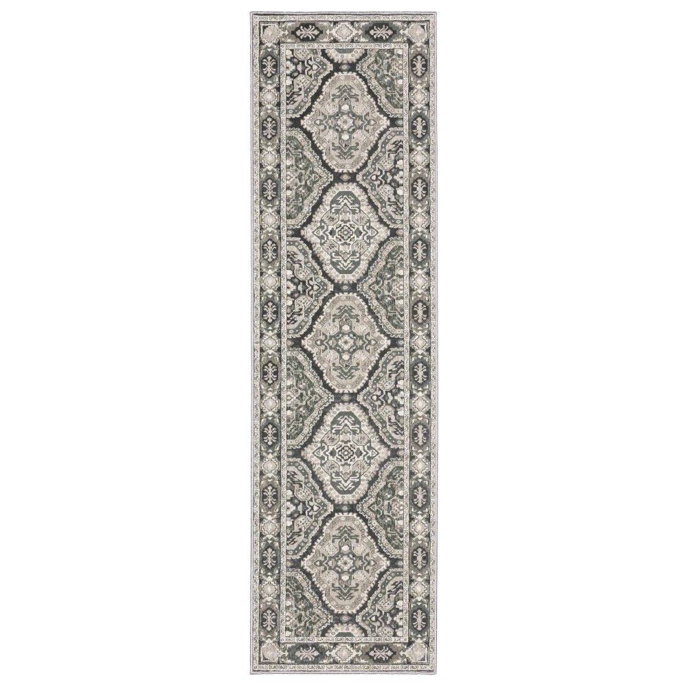 Ellington ELL04 Ivory/ Blue Indoor Area Rug - 2'3