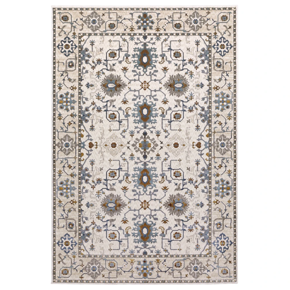 Ellington ELL10 Ivory/ Blue Indoor Area Rug - 7'10