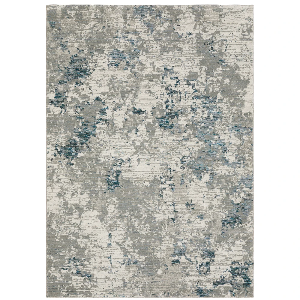 Evolution 0984D Grey/ Blue Indoor Area Rug - 1'10