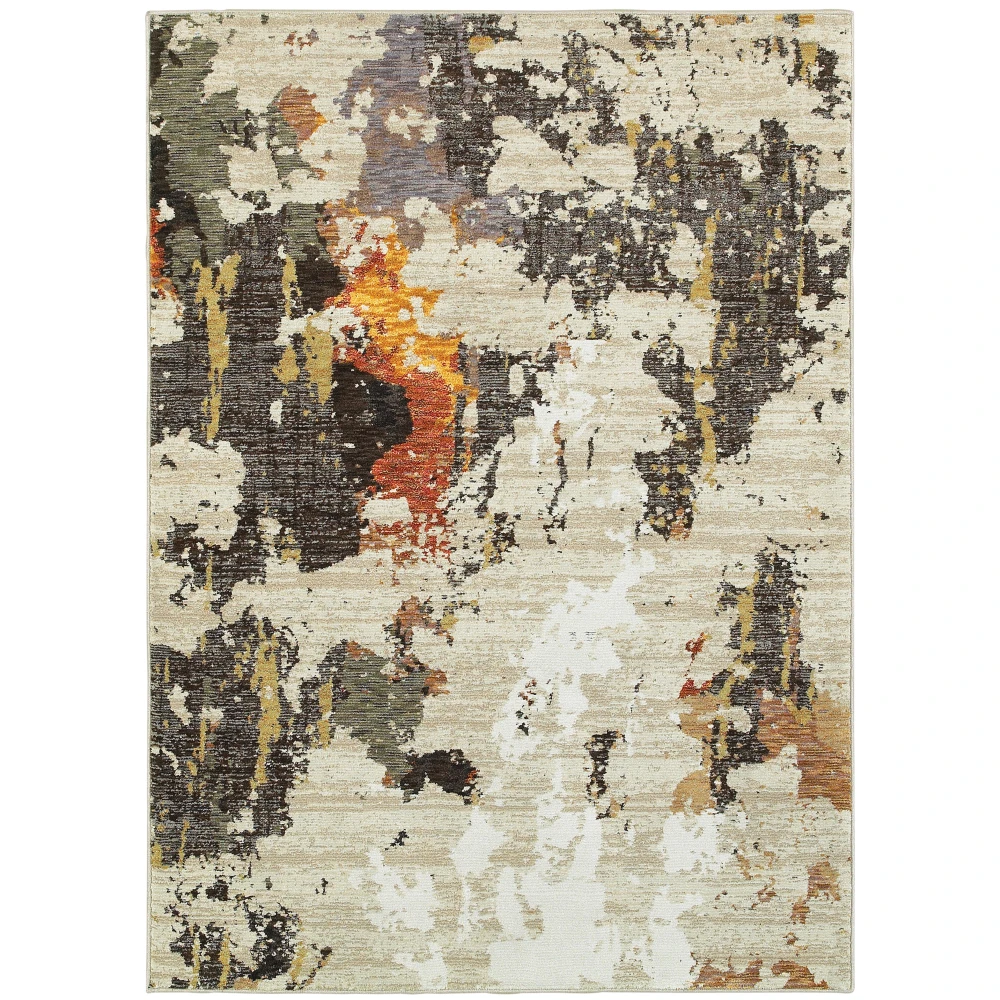 Evolution 7770J Beige/ Charcoal Indoor Area Rug - 1'10