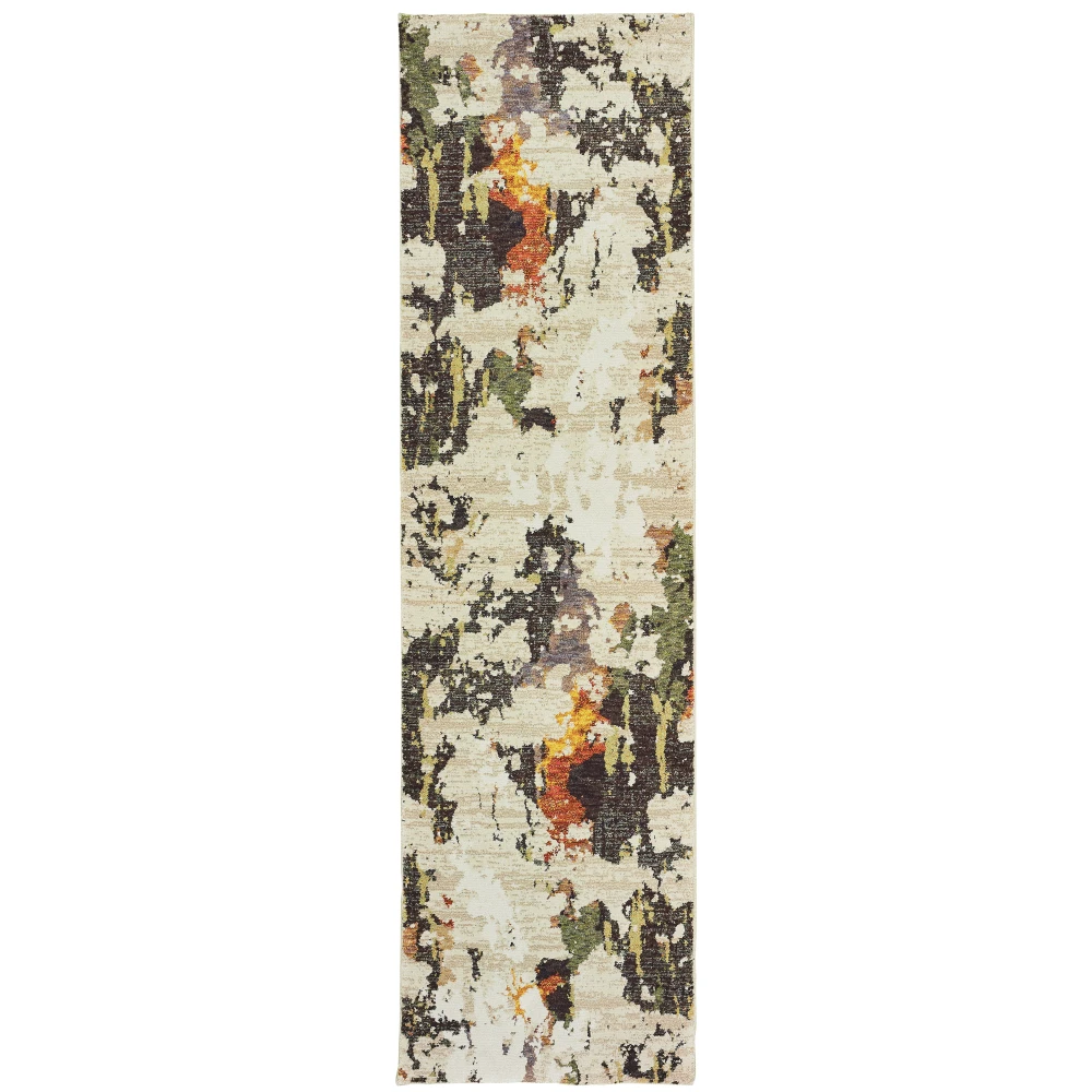 Evolution 7770J Beige/ Charcoal Indoor Area Rug - 2'6