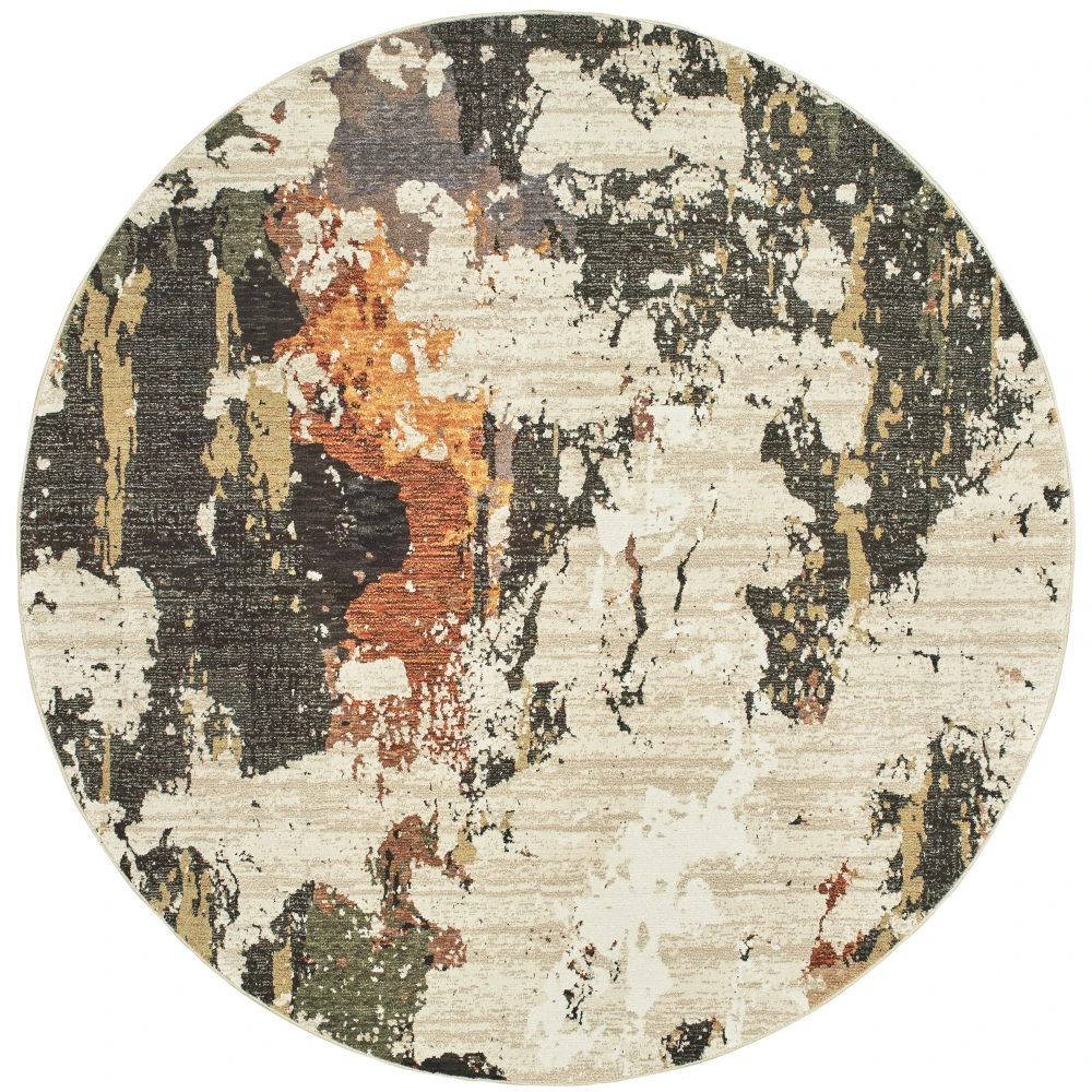 Evolution 7770J Beige/ Charcoal Indoor Area Rug - 7'10