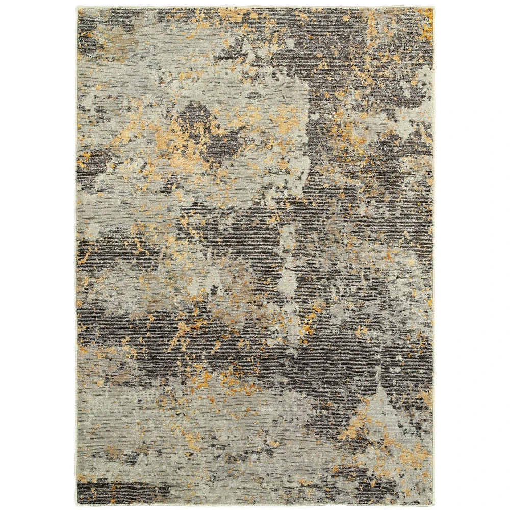 Evolution 8025B Grey/ Gold Indoor Area Rug - 10' x 13'2