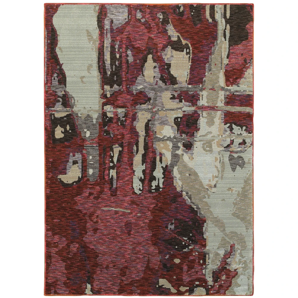 Evolution 8028B Red/ Beige Indoor Area Rug - 5'3