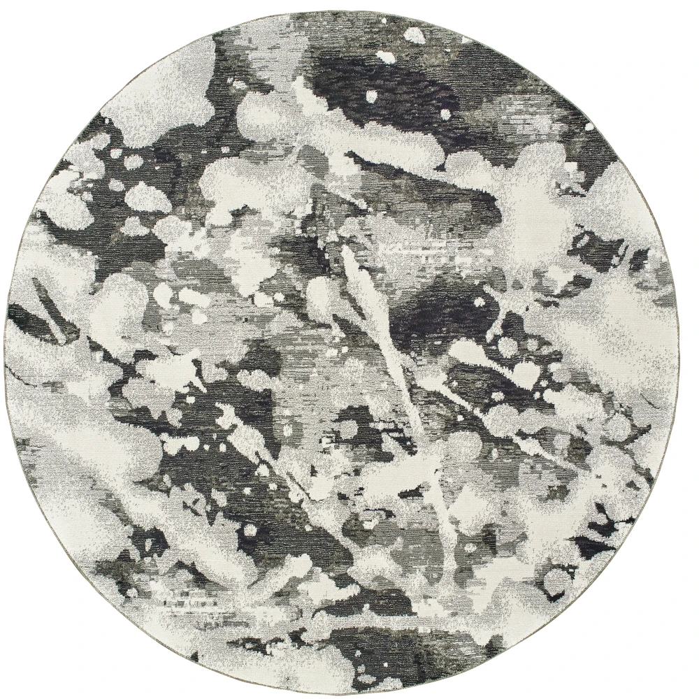 Evolution 8035B Charcoal/ White Indoor Area Rug - 7'10