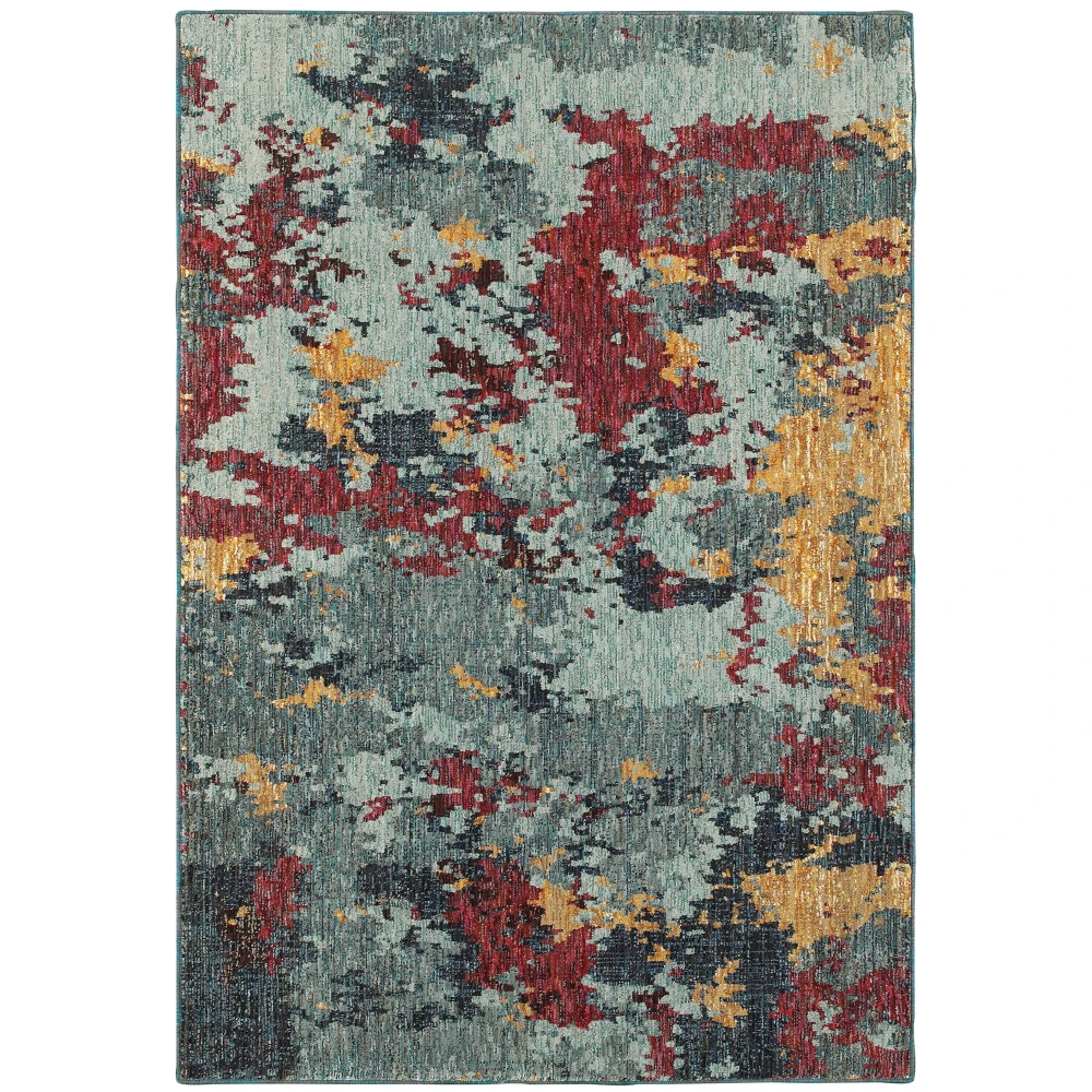 Evolution 8036C Blue/ Red Indoor Area Rug - 8'6