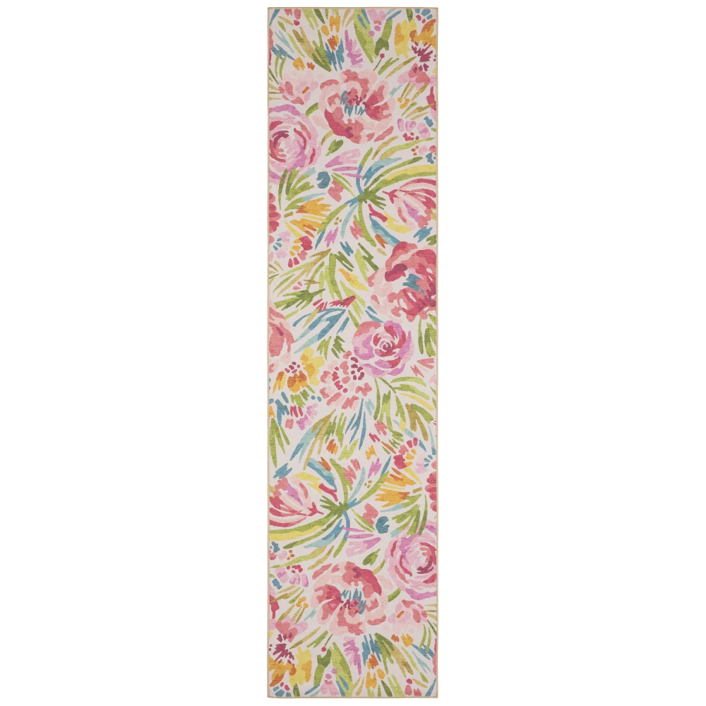 Fiji FIJ01 Beige/ Pink Indoor/Outdoor Area Rug - 2' x 8'