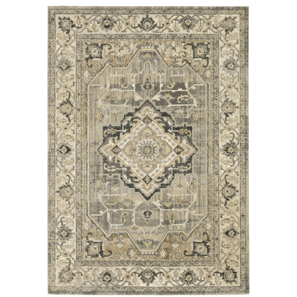 Florence 1805X Beige/ Grey Indoor Area Rug - 7'10