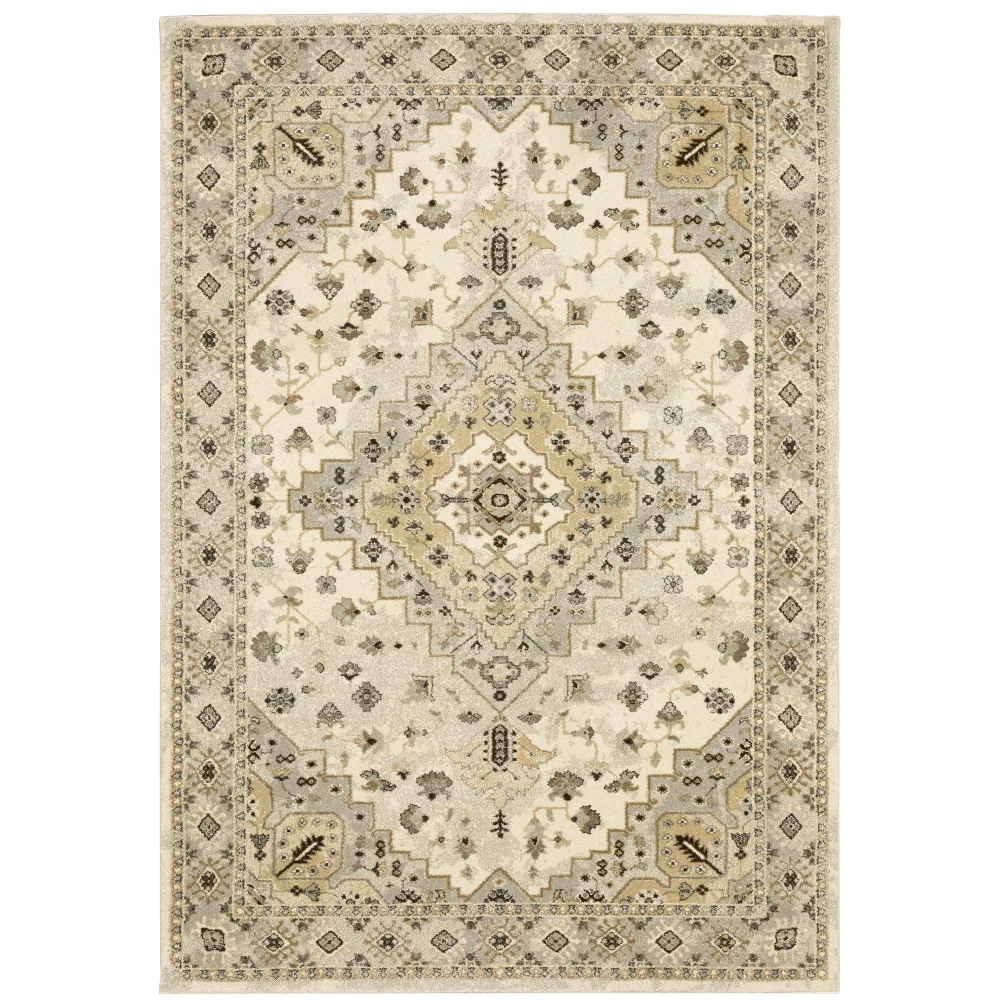 Florence 4332X Beige/ Grey Indoor Area Rug - 7'10