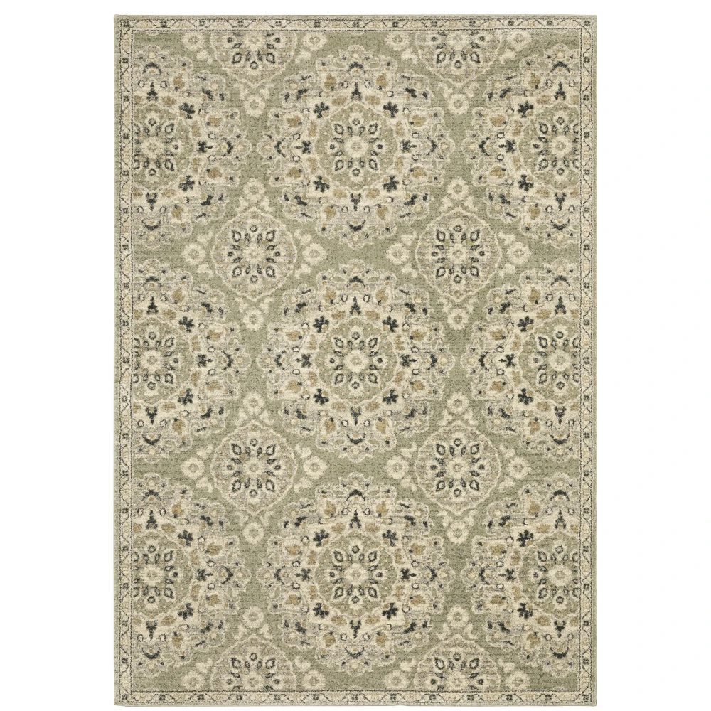 Florence 4334E Sage/ Ivory Indoor Area Rug - 9'10
