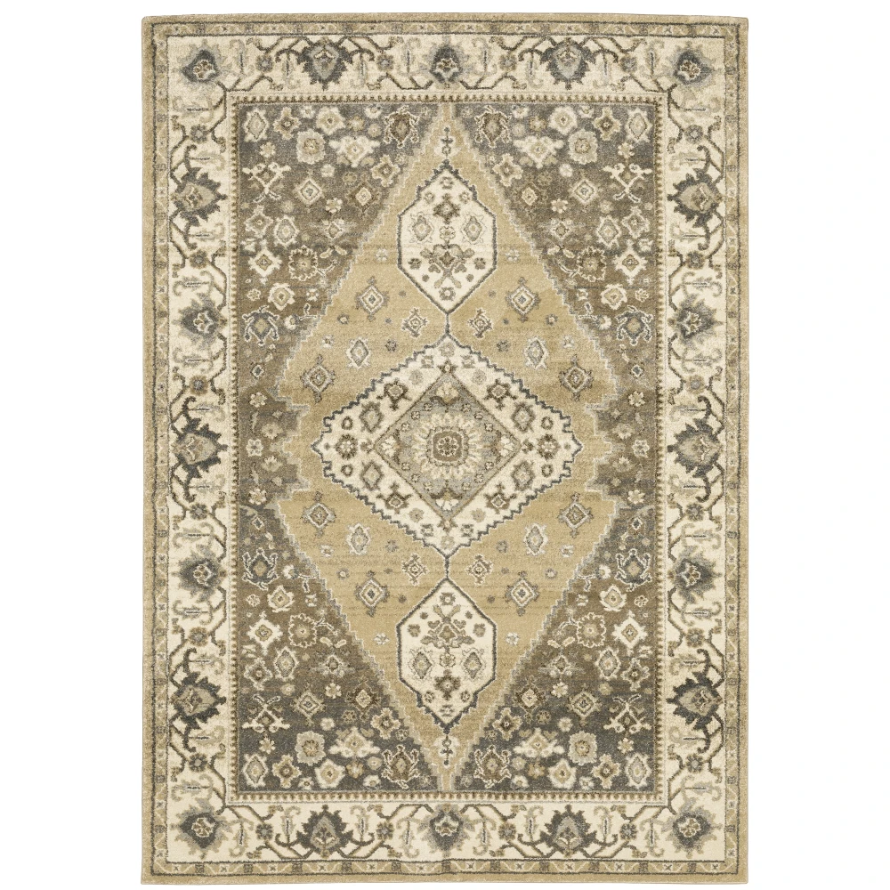 Florence 661I6 Beige/ Grey Indoor Area Rug - 6'7
