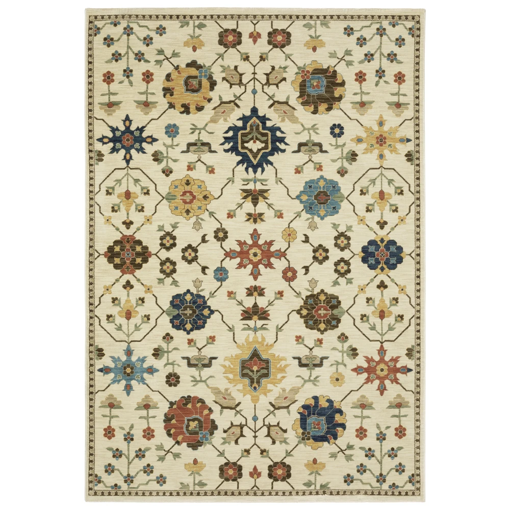 Francesca FR02M Ivory/ Gold Indoor Area Rug - 5'3
