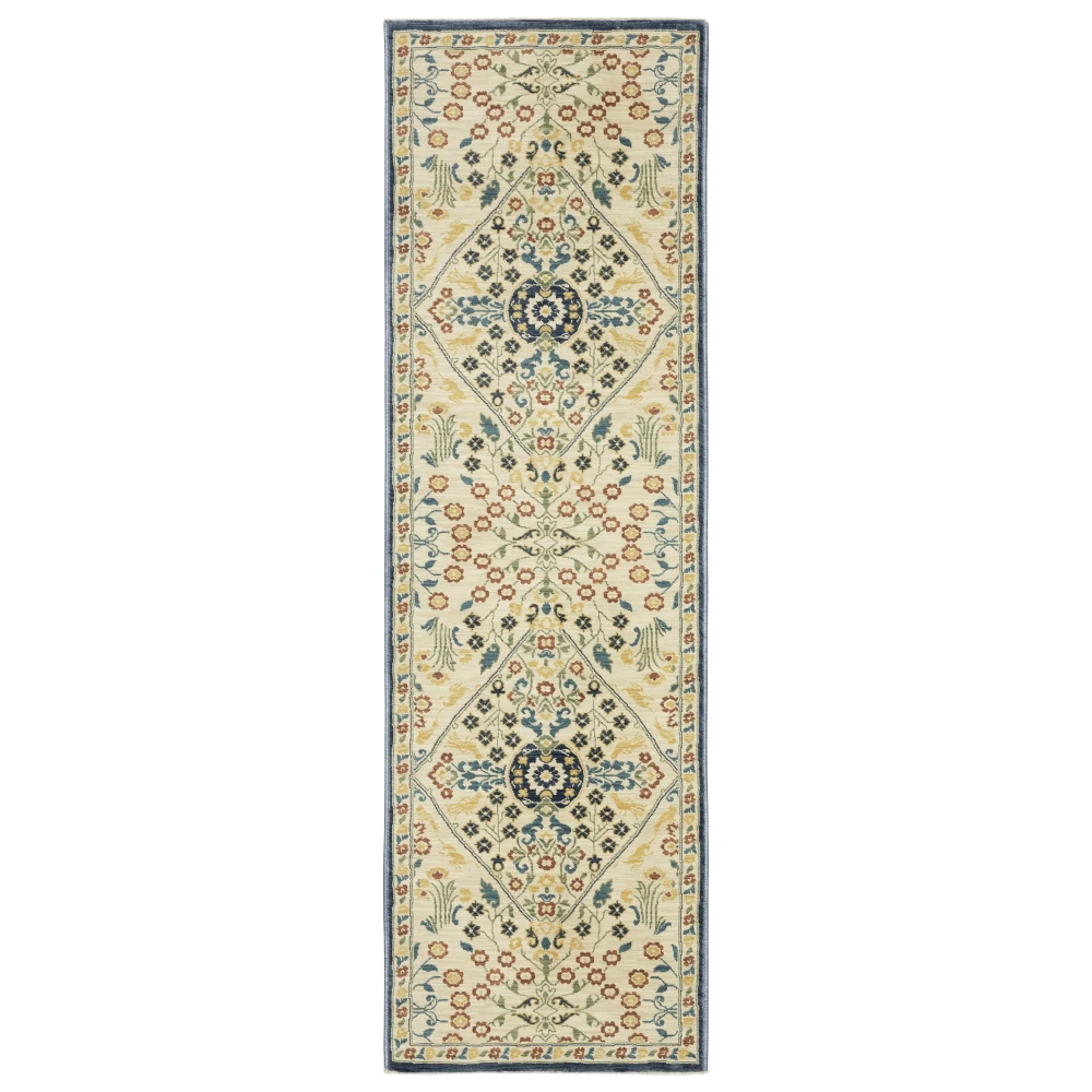 Francesca FR06B Ivory/ Multi Indoor Area Rug - 2'3