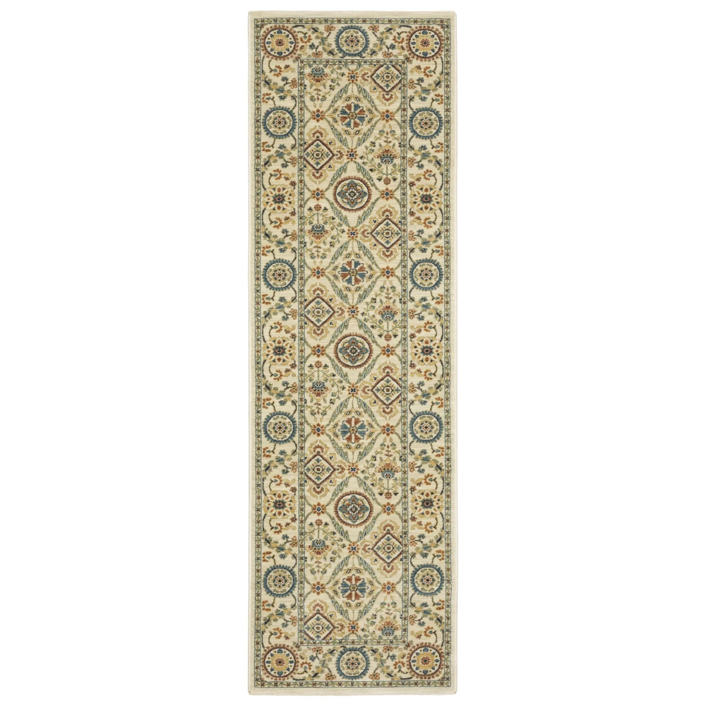 Francesca FR07A Ivory/ Multi Indoor Area Rug - 2'3