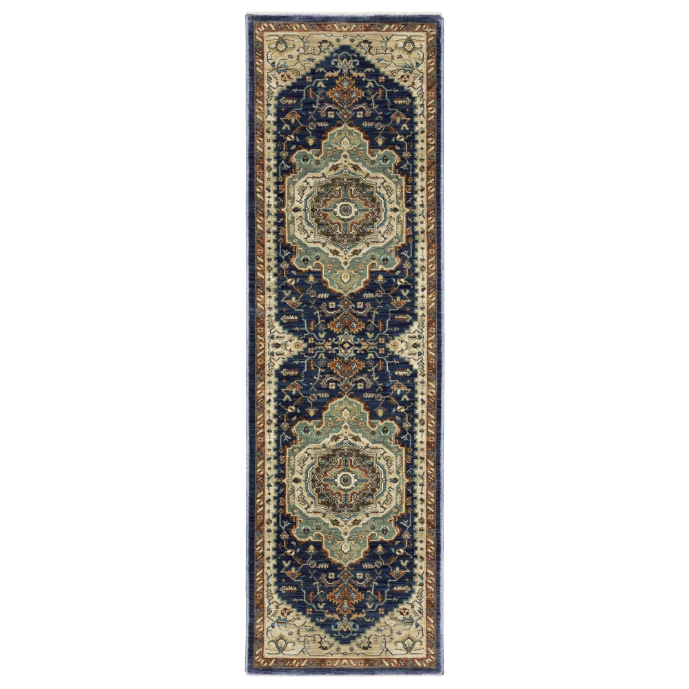 Francesca FR09F Blue/ Multi Indoor Area Rug - 2'3