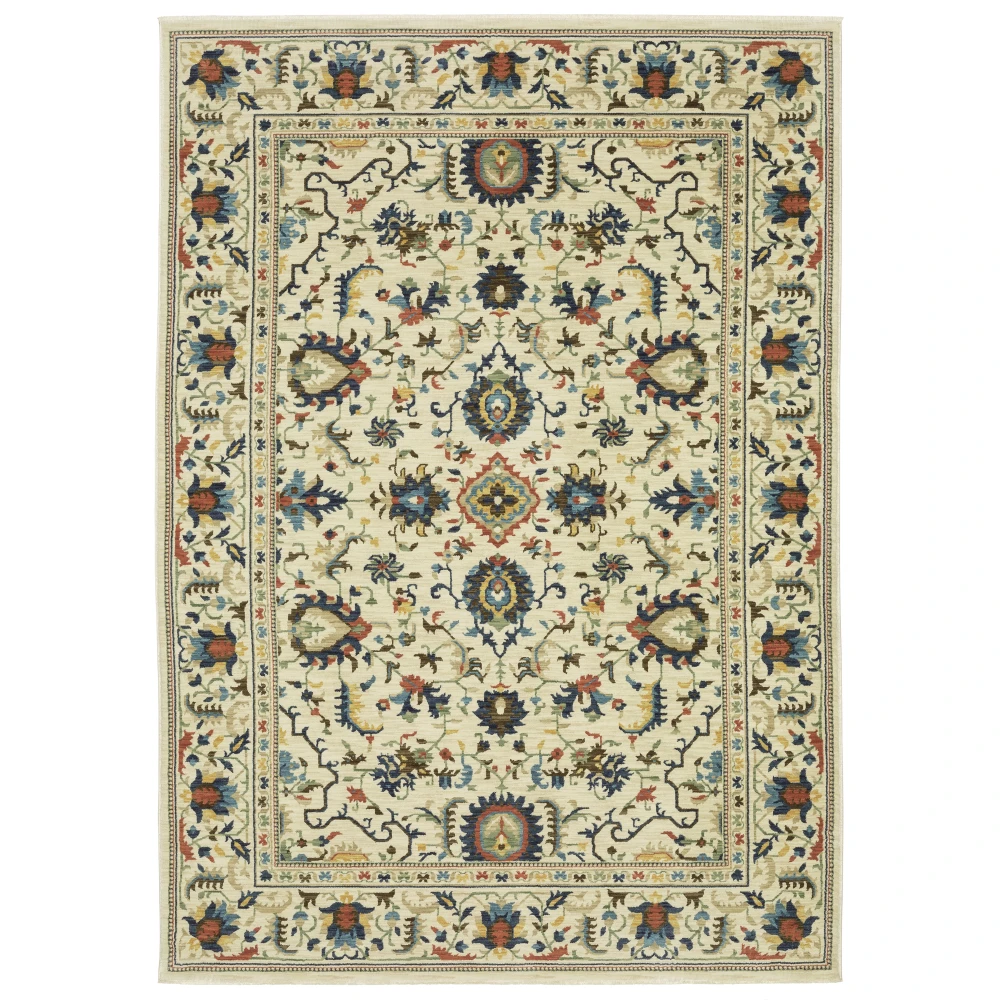 Francesca FR10A Ivory/ Multi Indoor Area Rug - 5'3