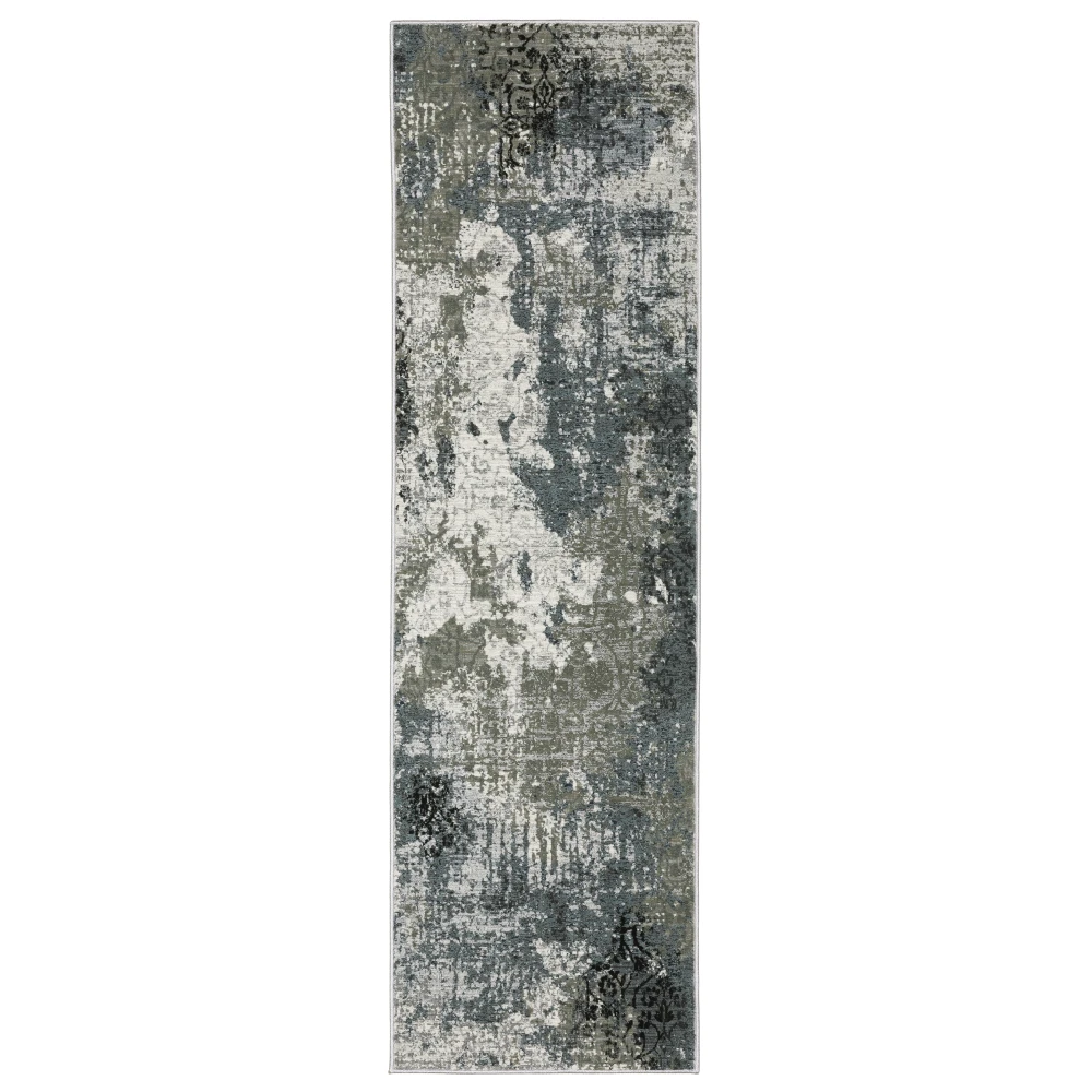 Gemini 001X2 Ivory/ Blue Indoor Area Rug - 2'3