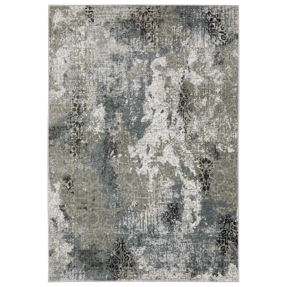 Gemini 001X2 Ivory/ Blue Indoor Area Rug - 3'10