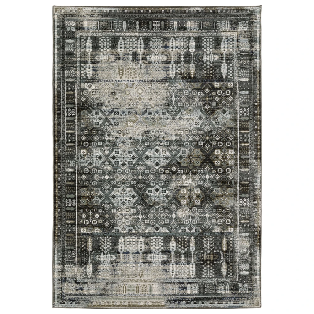 Gemini 070N2 Charcoal/ Grey Indoor Area Rug - 9'10