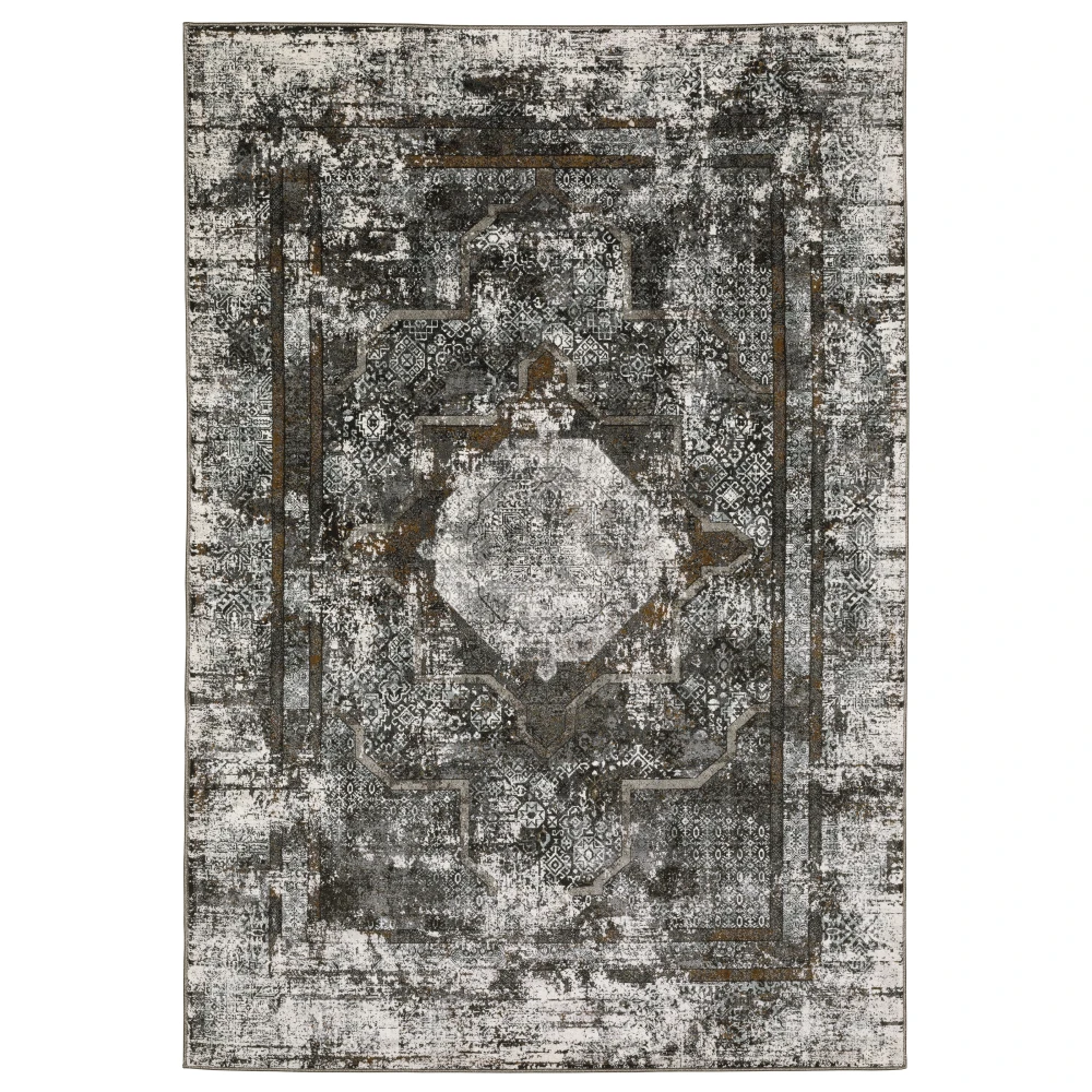 Gemini 090O2 Charcoal/ Grey Indoor Area Rug - 3'10
