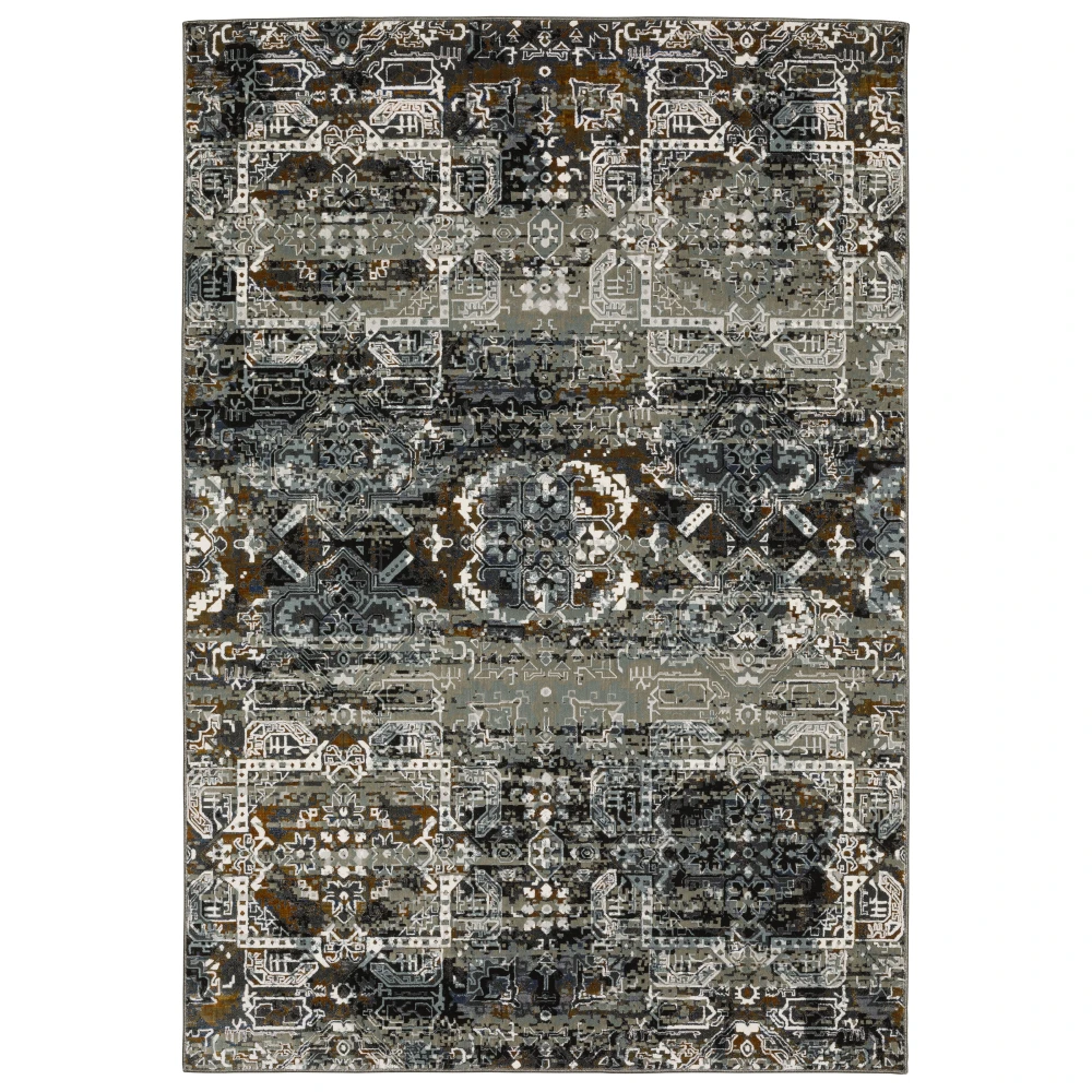 Gemini 2060V Charcoal/ Multi Indoor Area Rug - 6'7