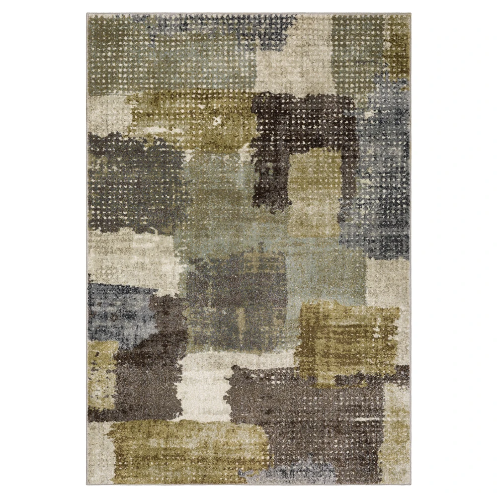 Gemma GEM01 Green/ Brown Indoor Area Rug - 6'7