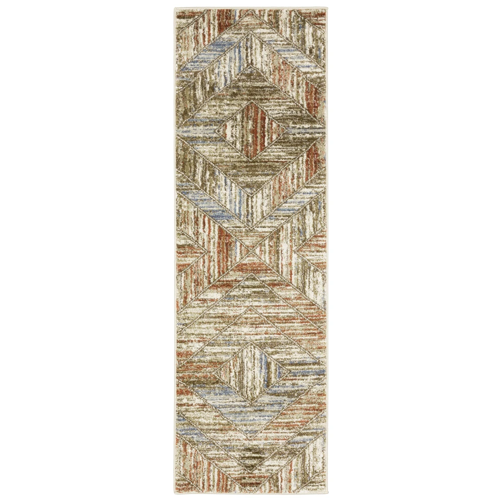 Gemma GEM04 Blue/ Rust Indoor Area Rug - 2'3