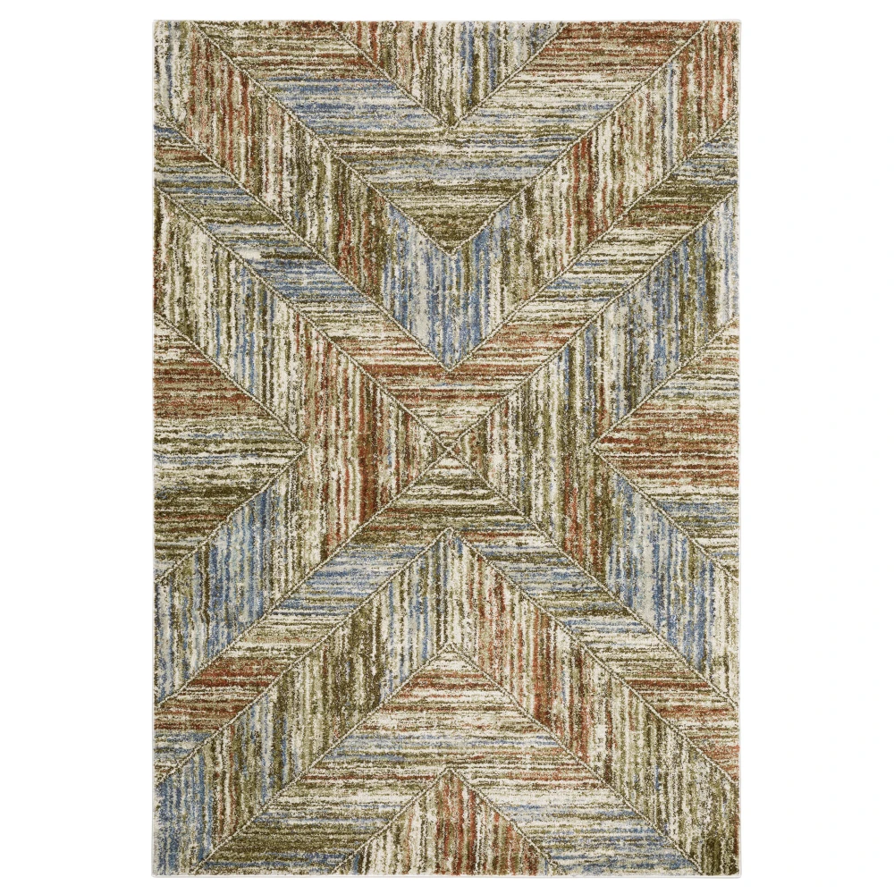 Gemma GEM04 Blue/ Rust Indoor Area Rug - 9'10