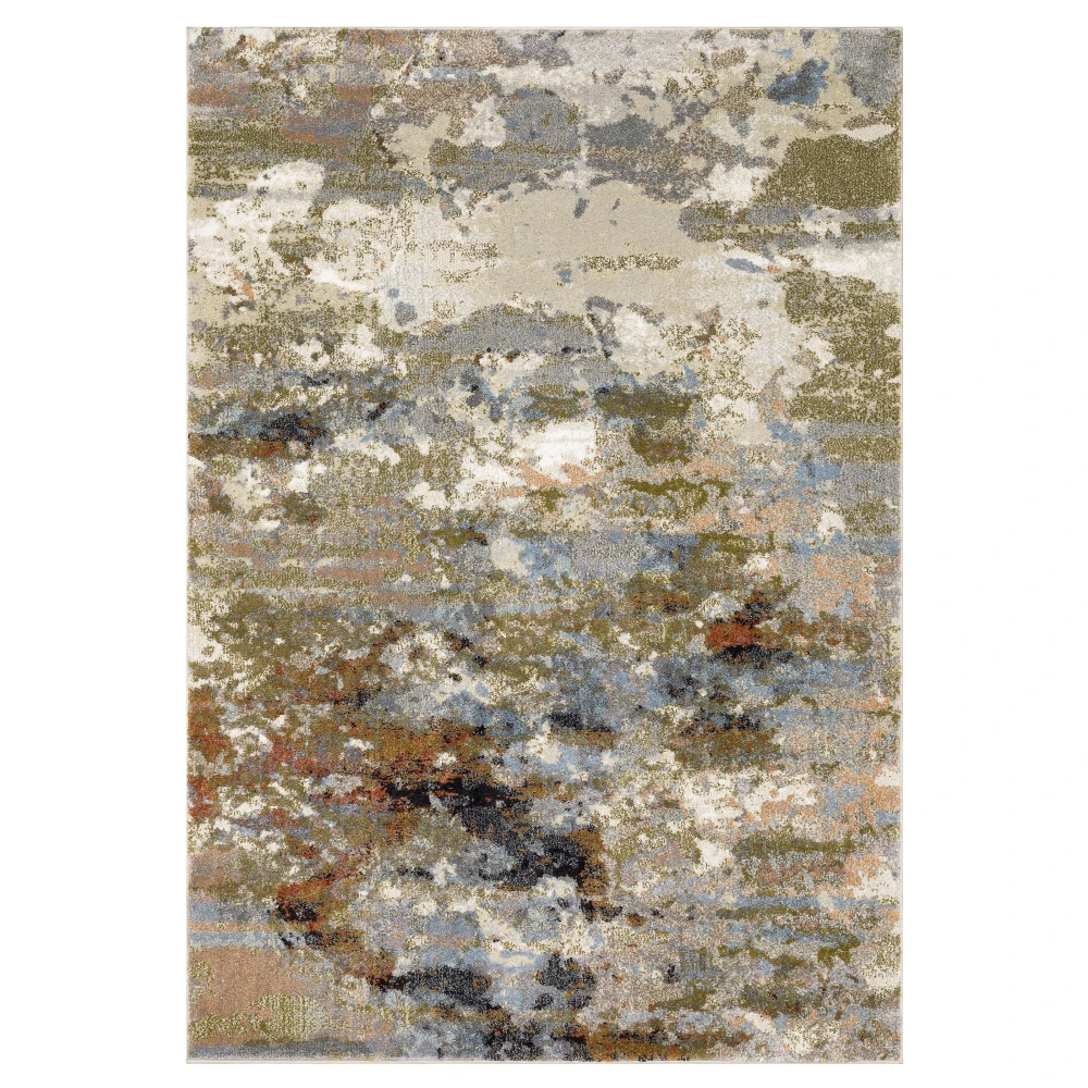Gemma GEM07 Olive/Blue Indoor Area Rug - 7'10