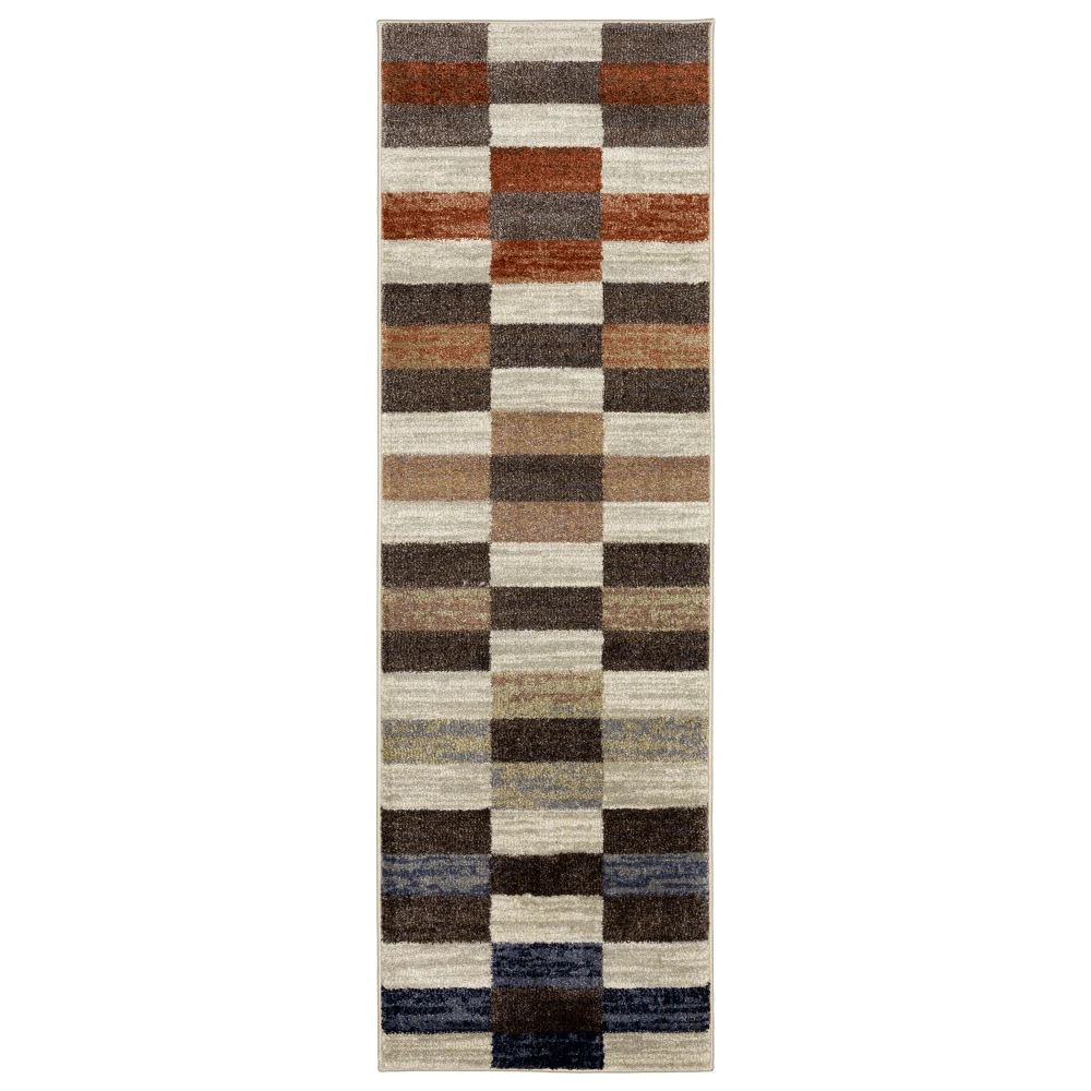 Gemma GEM10 Multi/ Brown Indoor Area Rug - 2'3