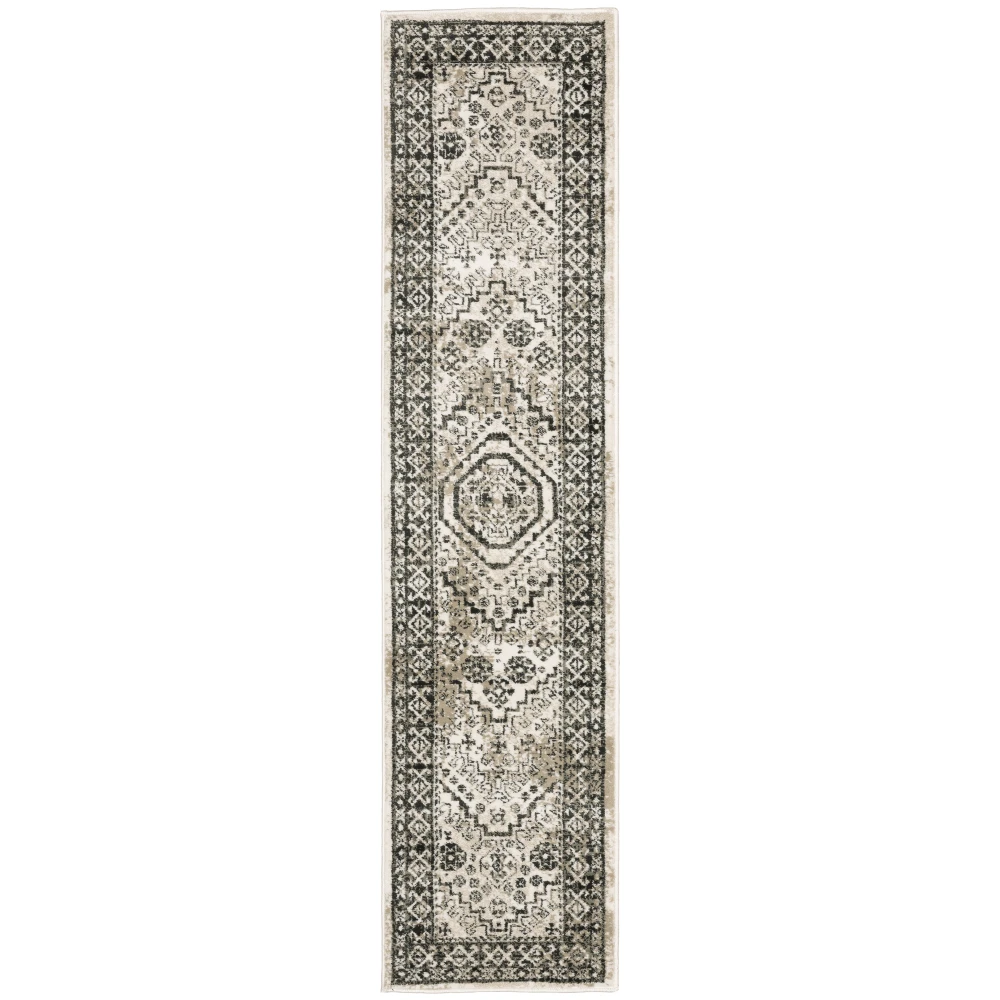 Georgia 659C0 Ivory/ Grey Indoor Area Rug - 1'10