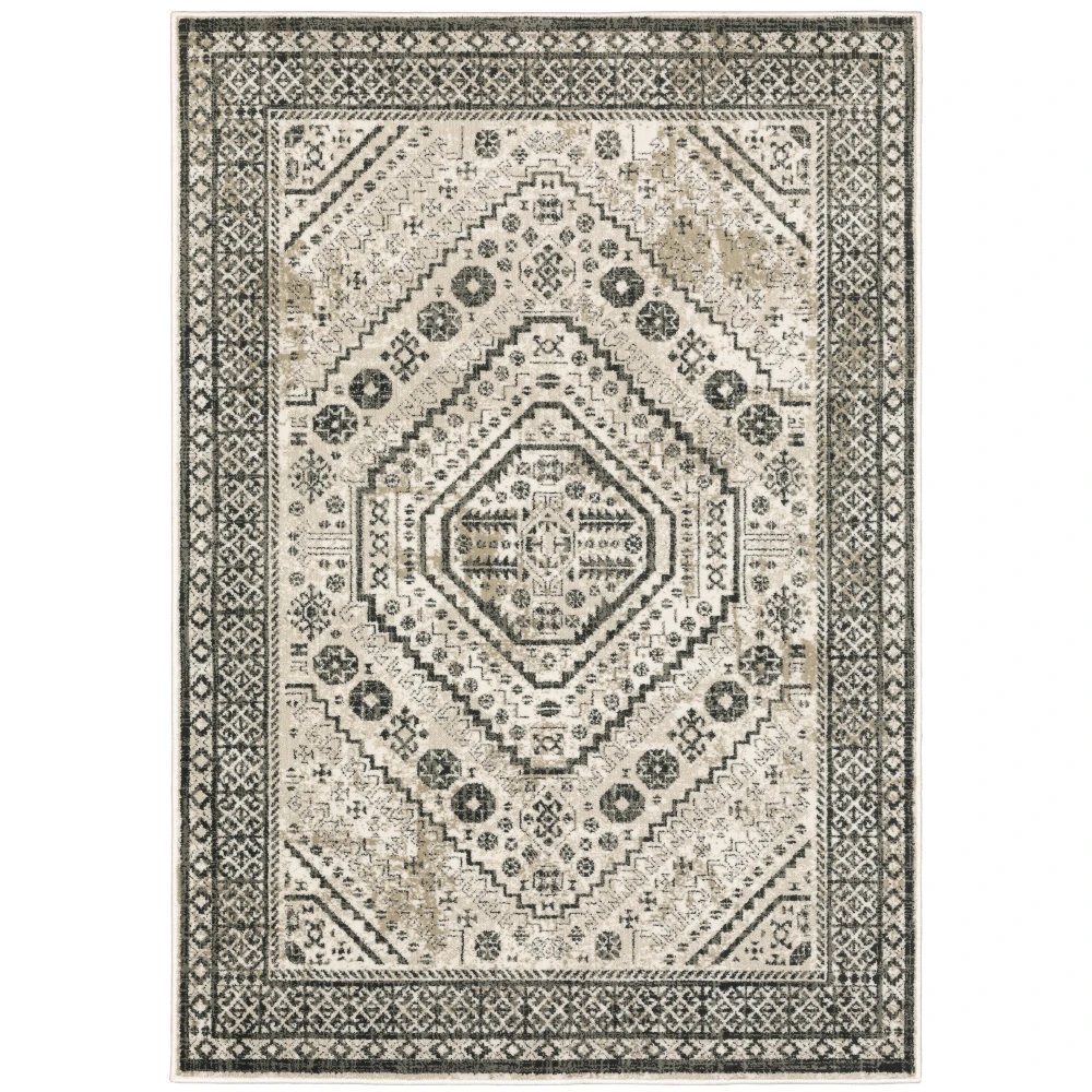 Georgia 659C0 Ivory/ Grey Indoor Area Rug - 5'3