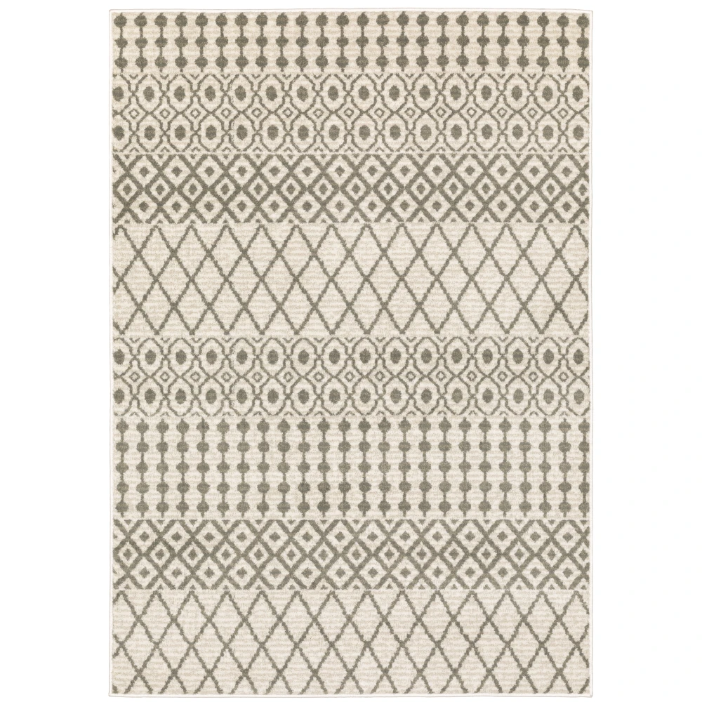 Georgia 717B0 Ivory/ Grey Indoor Area Rug - 3'10