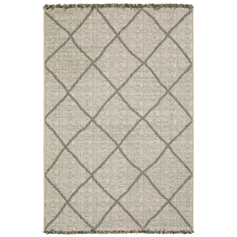 Gillian 4926A Beige/ Black Indoor/Outdoor Area Rug - 3'3